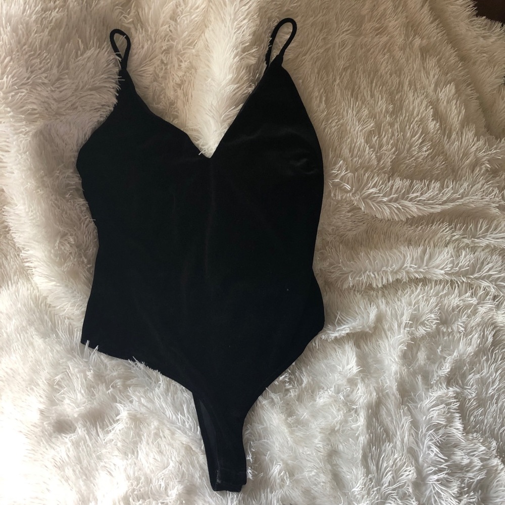 Black Velvet Body Suit Fashion Nova